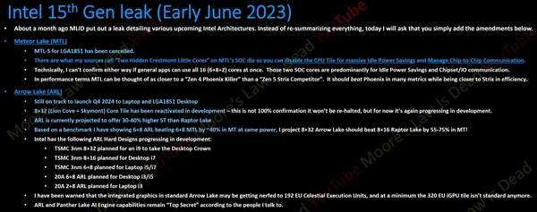 Intel 15代酷睿上台积电3nm 性能或暴涨75%!还有“顶级机密”(图2) Intel 15代酷睿上台积电3nm 性能或暴涨75%!还有“顶级机密”(图2)